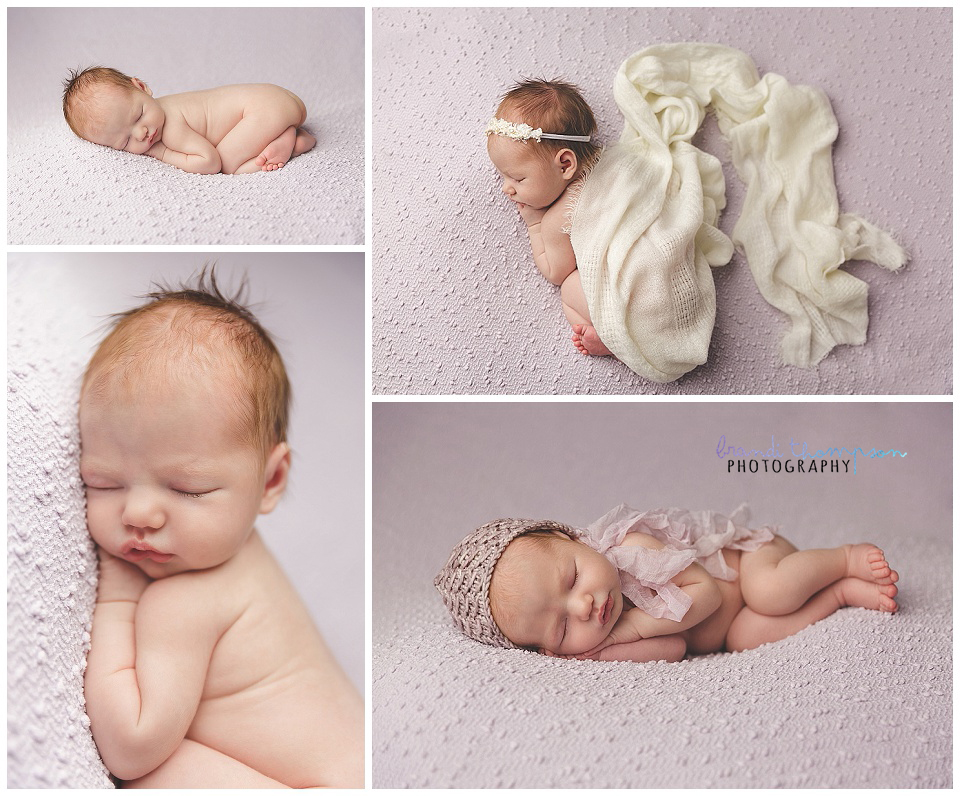 newborn images with baby girl in plano studio
